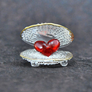 Figurine d'amour décorative d'ornement de coeurs en verre jumeaux rouges pour des cadeaux de mariage, un décor romantique, un anniversaire ou un affichage de valentines - Product Image 4