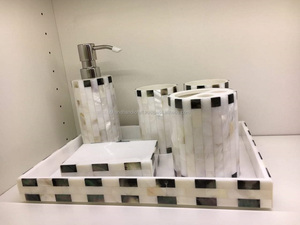Bocina, hueso, Perla Madre y resina, conjunto de baño, los mejores productos - Product Image 4