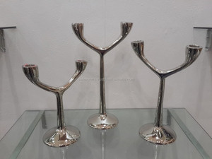 เชิงเทียนแก้วอลูมิเนียมทรงสูงสำหรับงานแต่งงาน - Product Image 3