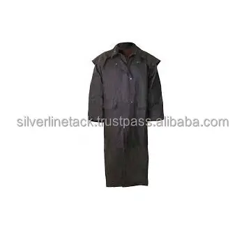 Cappotto lungo da equitazione pelle oleosa/cerata