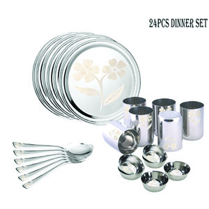 Assiette à déjeuner biodégradable de haute qualité, ensembles d'assiettes à dîner en acier inoxydable - Product Image 1