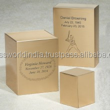 Suministros funerarios, urna de cremación rosa y verde oscuro, Brassworld, India - Product Image 6