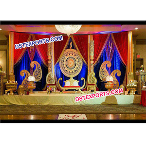 เวทีตกแต่งงานแต่งงานกับแผงเหรียญที่สวยงามเวทีแต่งงานอินเดีย Mughal ธีมเวทีแต่งงาน - Product Image 1