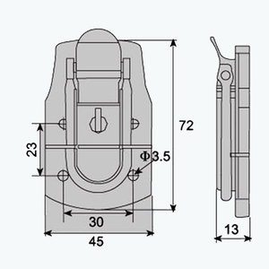 Thép Không Gỉ <span class=keywords><strong>Snap</strong></span> <span class=keywords><strong>On</strong></span> Lock Cho Hộp Công Cụ Đen 72*45Mm FS1001 - Product Image 6