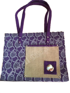 Medium Dot Pattern Textile Shopping <b>Bag</b> With Buckle Strap Handle Daily Use - Product Image 3