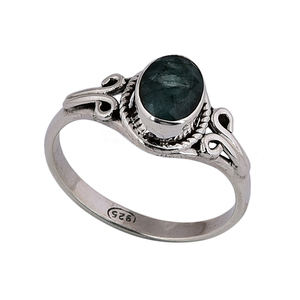 5X7 mm small <b>emerald</b> gemstone 925 sterling solid <b>silver</b> <b>ring</b> - Product Image 2