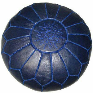 Trendy Moroccan Pouf Ottoman Footstool Handmade Moroccan Leather Pouf Colorful Unique and One of a Kind Color Best Seller. - Product Image 1