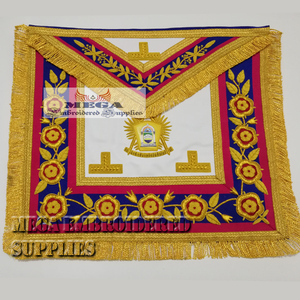 Maçonnique Grand Lodge Maître Tablier Collier À La Main Broderie Artisanat Avec Des Points De Croix Complexes Et Des Travaux D'aiguille - Product Image 3