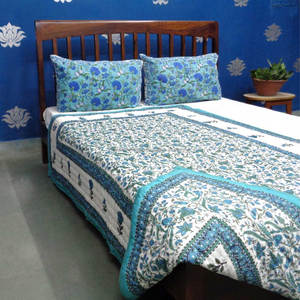 Direct Factory Sale High Quality Organic Cotton Twin Quilt Hand <b>Block</b> <b>Printed</b> by Indian Manufacturer-Firoza - Product Image 4