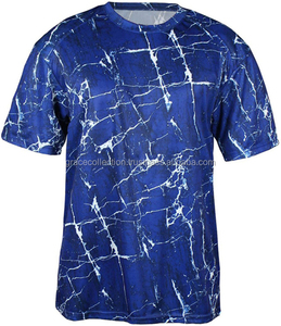 Camiseta cuello redondo con sublimación completa estilo mármol talla grande tejido de punto transpirable - Product Image 2