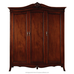 Antique Reproduction Olivia 3 Door <b>Armoire</b> Mahogany Furniture - Classic Wardrobe Antique Reproduction Furniture - Product Image 2