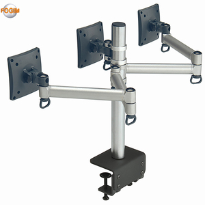 Brazo de estructura rígida estable, ajustable fácilmente para soportes de triple monitor - Product Image 2
