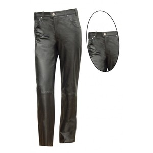 Los hombres pantalón de cuero negro Nuevo genuino ovejas cuero de Napa pent - Product Image 1