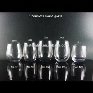 Verre à vin sans pied en Tritan acrylique incassable de 13oz sans BPA, matériau PC de qualité supérieure pour servir du vin rouge - Product Image 3