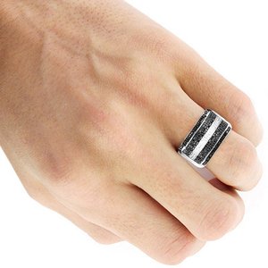2.97 Ct Natural <b>Black</b> and White Diamond <b>Men's</b> Engagement <b>Ring</b> 14k White Gold,<b>mens</b> 18k Gold <b>Ring</b>,<b>men</b> Diamond <b>Ring</b> - Product Image 3