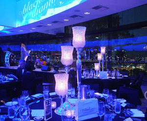 เชิงเทียนคริสตัลเฮอร์ริเคนมาใหม่พร้อมเชิงเทียนโลหะสีเงินเชิงเทียนตั้งโต๊ะงานแต่งงานสุดหรู - Product Image 5