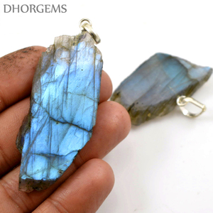 Pendentif Labradorite feu bleu pierre précieuse naturelle tranche gros Lot de spécimen minéral Labradorite - Product Image 5