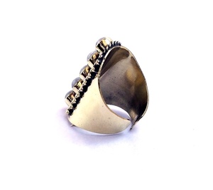 Bague réglable 5 pierres Bague femme Labradorite finie or laiton - Product Image 5