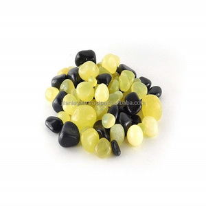 Pierres de galets décoratives en onyx mélangé à la chaux - Noir pour jardin, paysage, pierres roulées, polies brillantes, prix de gros - Product Image 3