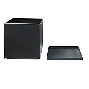 Planteur de forme carrée revêtu de poudre noir, de haute qualité - Product Image 1