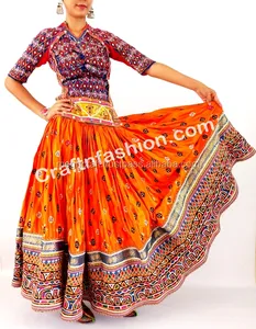 VINTAGE TRIBAL SKIRT- India Ghagra Lehenga - Vintage Bohemian Gypsy Banjara Rok Wanita Terbaru Baru Desain Rabari Rok