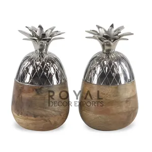 Pineapple Decoration Jar Storage Bottles & Jars Brown Box Tableware . European Support Royal Decor Exports Dia 11 X H 20.cm