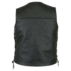 เสื้อกั๊กหนังสำหรับนักขี่จักรยานสำหรับผู้ชาย, สินค้ามาใหม่คุณภาพสูงกันลมหนังวัวแท้ขนาดพลัสไซส์กระดุมปิดสำหรับแข่งฤดูใบไม้ผลิ - Product Image 6