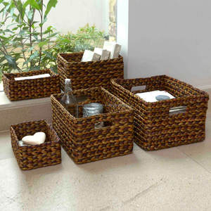 Water Hyacinth <b>Basket</b> <b>square</b> Style Vintage Wholesale Water Hyacinth <b>Basket</b> Storage - Product Image 1