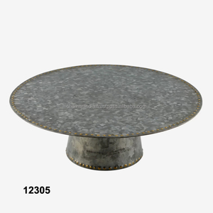 Rustic Galvanized Metal Cake <b>Stand</b>, <b>Cupcake</b> <b>Stand</b> Rustic Round Dessert - Product Image 1