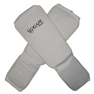 MMA Shin <b>Insteps</b> Guards Martial Art Taekwondo Karate Custom Printed Logo Private Label <b>Support</b> White Rubber Comfortable - Product Image 4