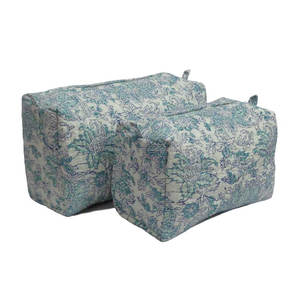 Sacs à cosmétiques en coton Aqua Lotus de fabrication indienne, dernier cri, élégants, à vendre au prix le plus bas - Product Image 1