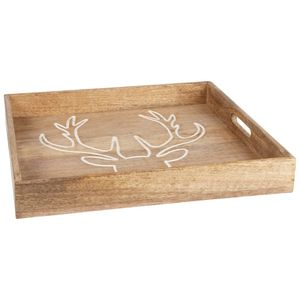 Bandeja Rectangular para servir madera con Mango, bandeja para tallar fruta y aperitivos, ciervo - Product Image 1