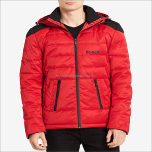 Veste rouge personnalisée avec sweats à capuche, veste rembourrée et légère, pour l'hiver, pour l'extérieur, pour hommes - Product Image 1