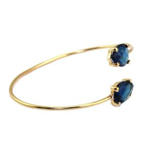 Iolite สร้อยข้อมือหินควอตซ์สำหรับผู้หญิง,สร้อยข้อมือปรับได้งานทำมือสร้อยข้อมือทองเหลืองชุบทอง - Product Image 2