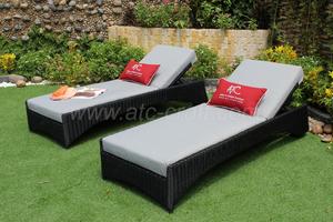 โพลีหวาย UV ทนเตียงอาบแดดสำหรับรีสอร์ทสวนเฟอร์นิเจอร์กลางแจ้ง - Product Image 4