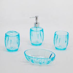 Juego de accesorios de baño de 4 piezas con diseño de círculo de poliresina ecológico moderno - Product Image 6