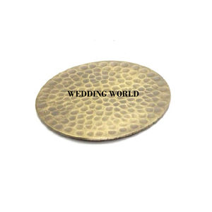 Sous-verre en métal martelé de qualité supérieure, fait à la main, sous-verre en métal de forme ronde polie brillante, vente en gros - Product Image 3