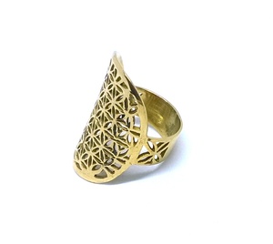 Wholesale Unisex Handmade Brass <b>Ring</b> Natural Brass Finish Bohemian Style <b>Plain</b> <b>Ring</b> and Seed <b>Ring</b> - Product Image 2