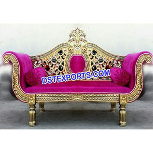 แต่งงานใหม่ทองรักที่นั่งแต่งงานออกแบบสองที่นั่งมุสลิมแต่งงานสวยงามสองที่นั่งโซฟา - Product Image 1