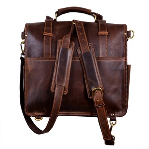 Cartera de cuero vintage elegante hecha a mano de cuero de grano superior de buena calidad maletín portátil Cartera de oficina bandolera bolso de hombro - Product Image 1