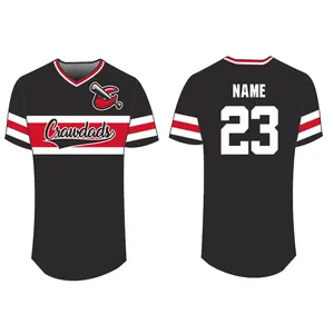 Jersey Softball Sublimasi Murah Dibuat Khusus Jersey Bisbol Pria Garis Kustom Grosir Jersey Softball