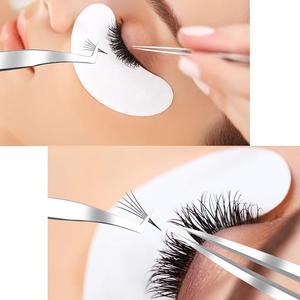 Lot de 5 pinces à cils pour extensions, droites et courbées, avec pointe fine, outil d'application pour extensions de cils 2026 - Product Image 3