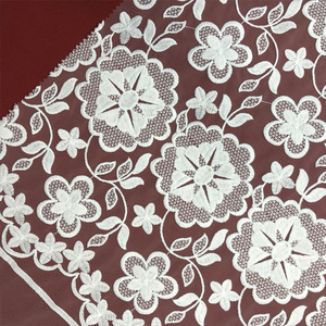 HA-16351Best Selling Garment Design <strong>White</strong> African Embroidery <strong>Lace</strong> Mesh Fabric <strong>Uk</strong> - Product Image 2