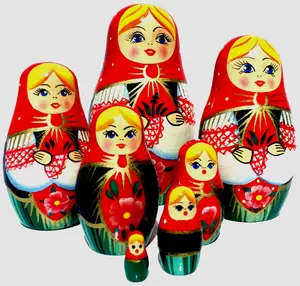 Matryoshka Babushka Babooshka Traditional Stacked Russian Nesting Dolls Matroschka for Sale Gifts 7 pc