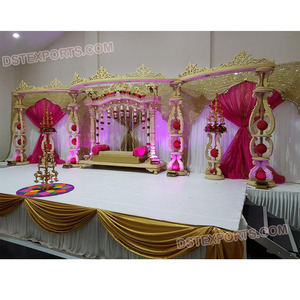 Mandap de Madera para Bodas de Sri Lanka/Escenario para Bodas Maharaja, Mandap de Madera Indio Tallado a Mano, Diseño de Mandaps, Decoración para Eventos en Nueva York - Product Image 1