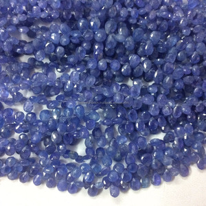 ลูกแพร์ทรงเหลี่ยมเพชรพลอย tanzanite สีฟ้าธรรมชาติขนาด4มม. 6มม. สำหรับผู้ขายหิน - Product Image 1