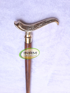 Bastón de madera hecho a mano para caminar, alta calidad, con mango de latón de diseñador, estilo derby, con mango de latón - Product Image 3
