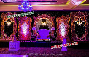 Modern Style Indian Wedding Jharokha Frames Backdrop Panel Latest Event Stage Decoration for Weddings - Product Image 6