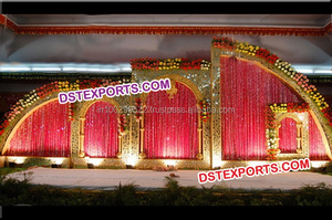 Paneles Tallados para Bodas Musulmanas, Escenario de Boda Moderno, Marcos de Fondo de Fibra para Bodas, Configuración de Marcos de Fibra Tradicionales, Evento en Suiza - Product Image 6