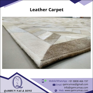 Tapis et ensembles de tapis en cuir 100% de taille personnalisée avec motif de point et style montagnard d'Inde - Product Image 4